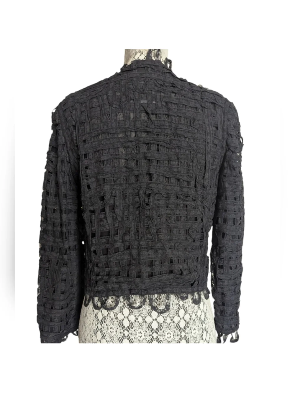 HP. Chanel Black Lace Detail Jacket